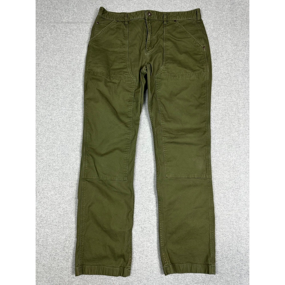 Best Made Double Knee Utility Pant Men 38x34 (36x32) Olive Green Canvas Workwear